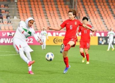 شکست تیم ملی فوتبال زنان در نیمه نخست
